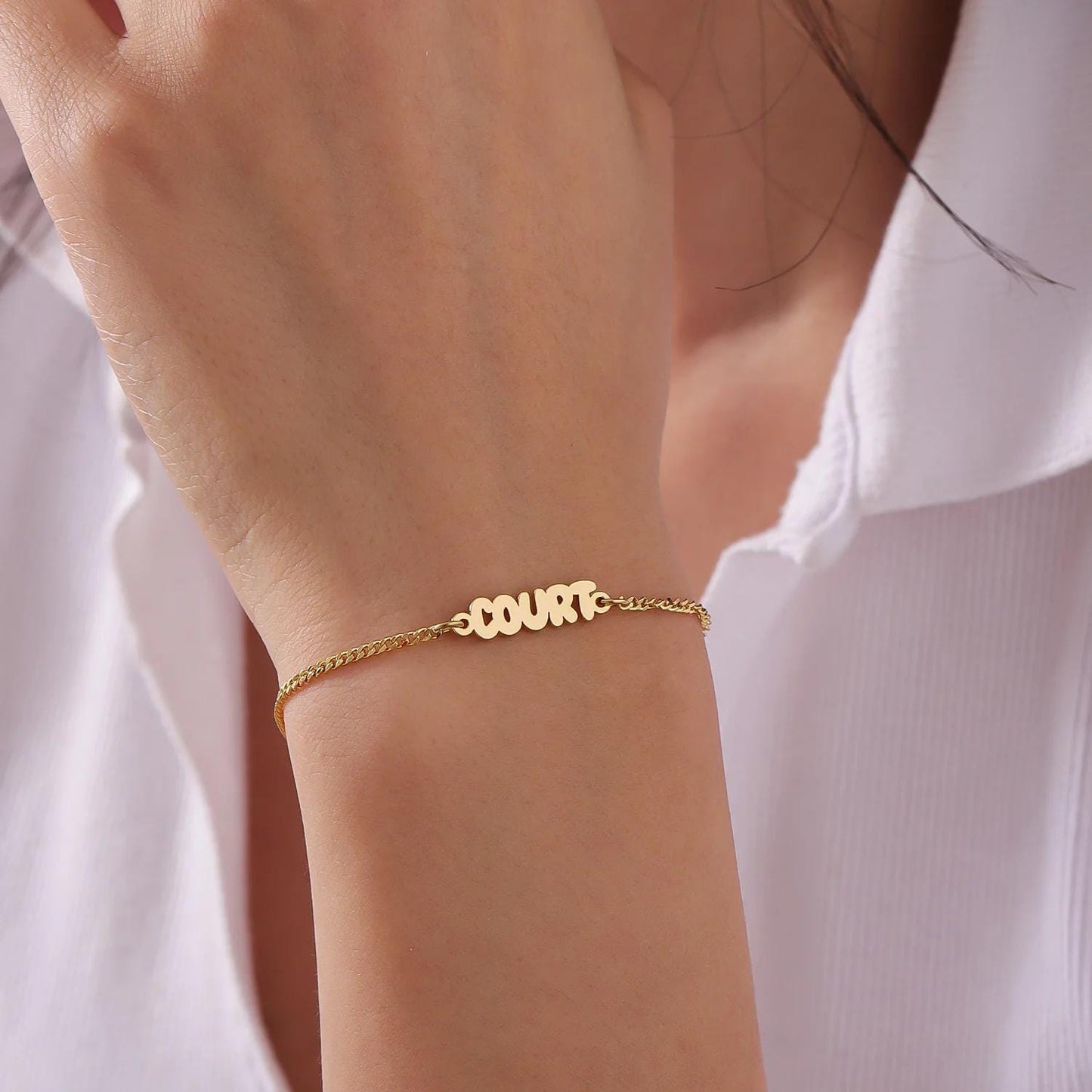 Bubble Name Bracelet: Personalized Bracelet, Waterproof and Tarnish Free