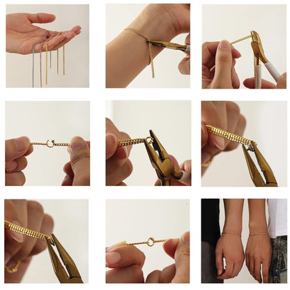 Permanent DIY Bracelet Kit: Forever Jewelry, Waterproof Stainless Steel Chains