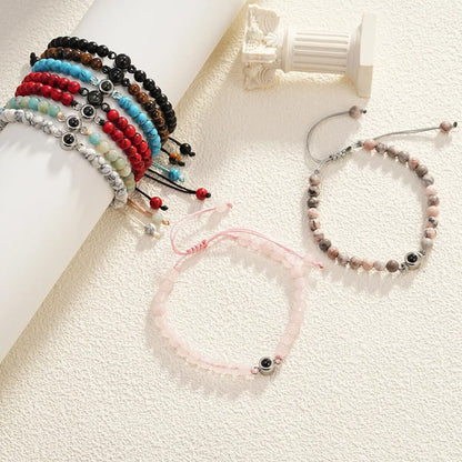 Photo Projection Natural Stone Bracelet: Personalized Memorial Jewelry