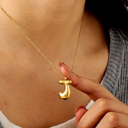 Bubble Letter Necklace: Waterproof and Tarnish Free Jewelry in Silver or Gold
