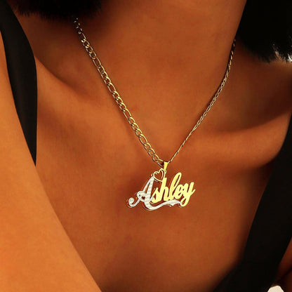 Double Plated Name Necklace: Personalized Two-Tone Jewelry