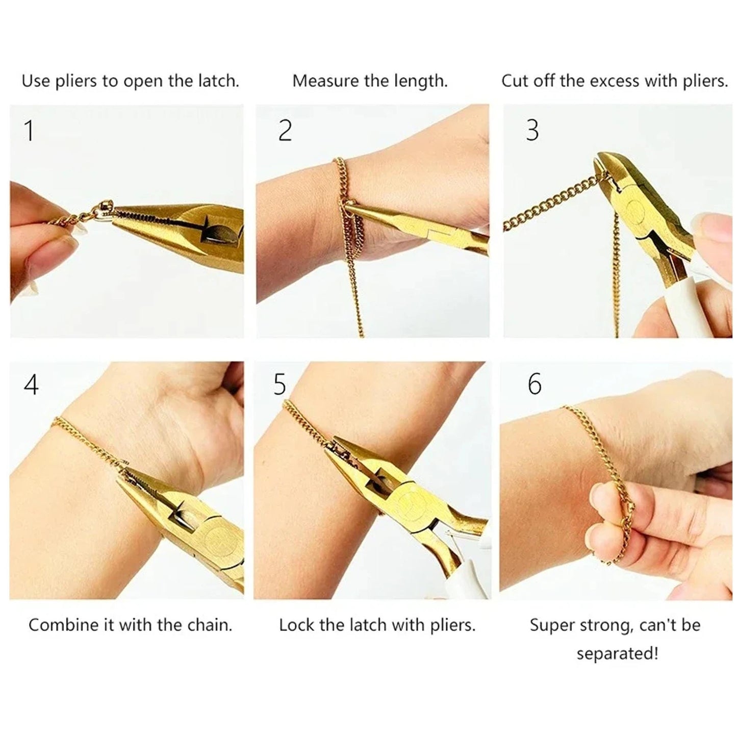Permanent DIY Bracelet Kit: Forever Jewelry, Waterproof Stainless Steel Chains