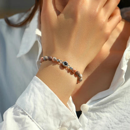 Photo Projection Bracelet: Natural Stones, Personalized Keepsake