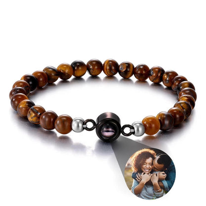 Photo Projection Bracelet: Natural Stones, Personalized Keepsake
