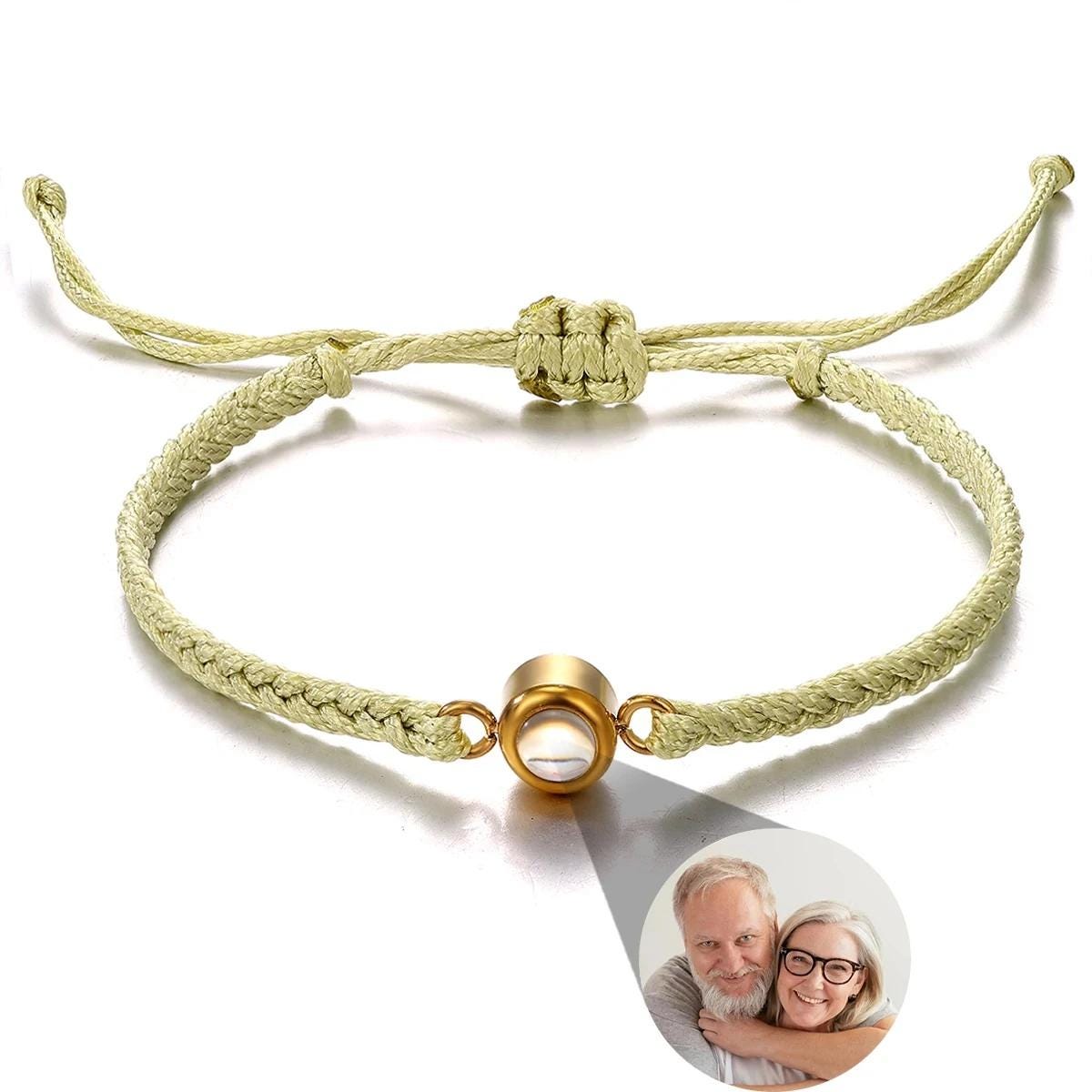 Custom Photo Projection Bracelet: Couples Matching Bracelets, Memorial Jewelry