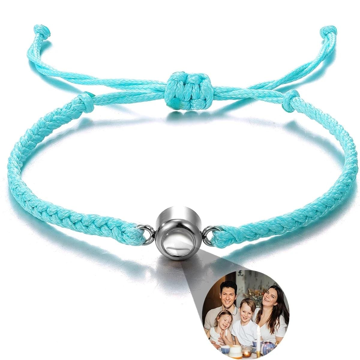 Custom Photo Projection Bracelet: Couples Matching Bracelets, Memorial Jewelry