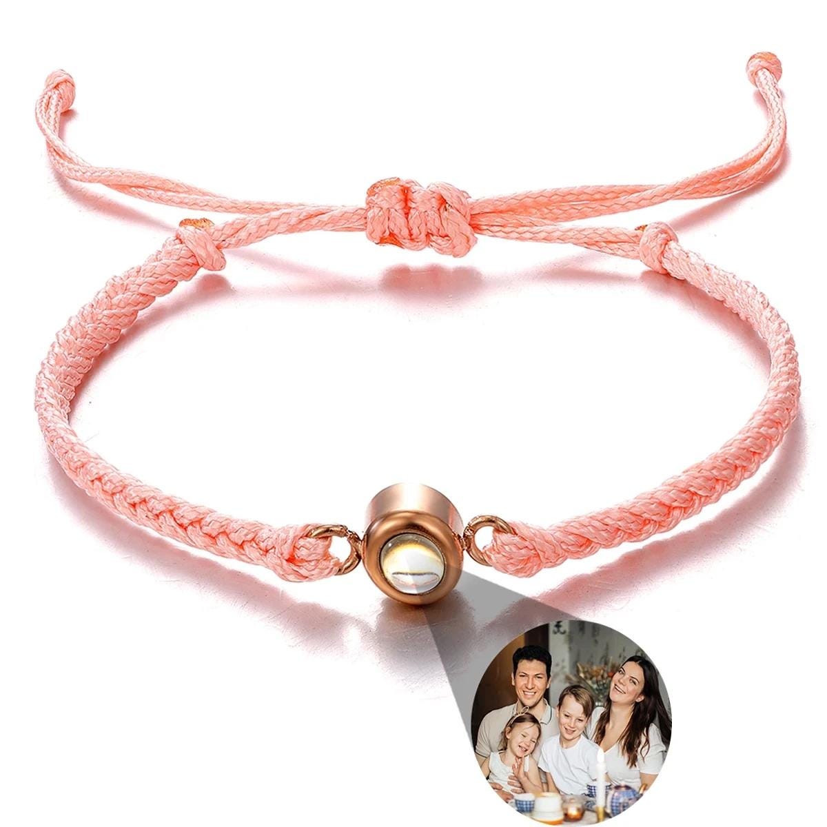Custom Photo Projection Bracelet: Couples Matching Bracelets, Memorial Jewelry