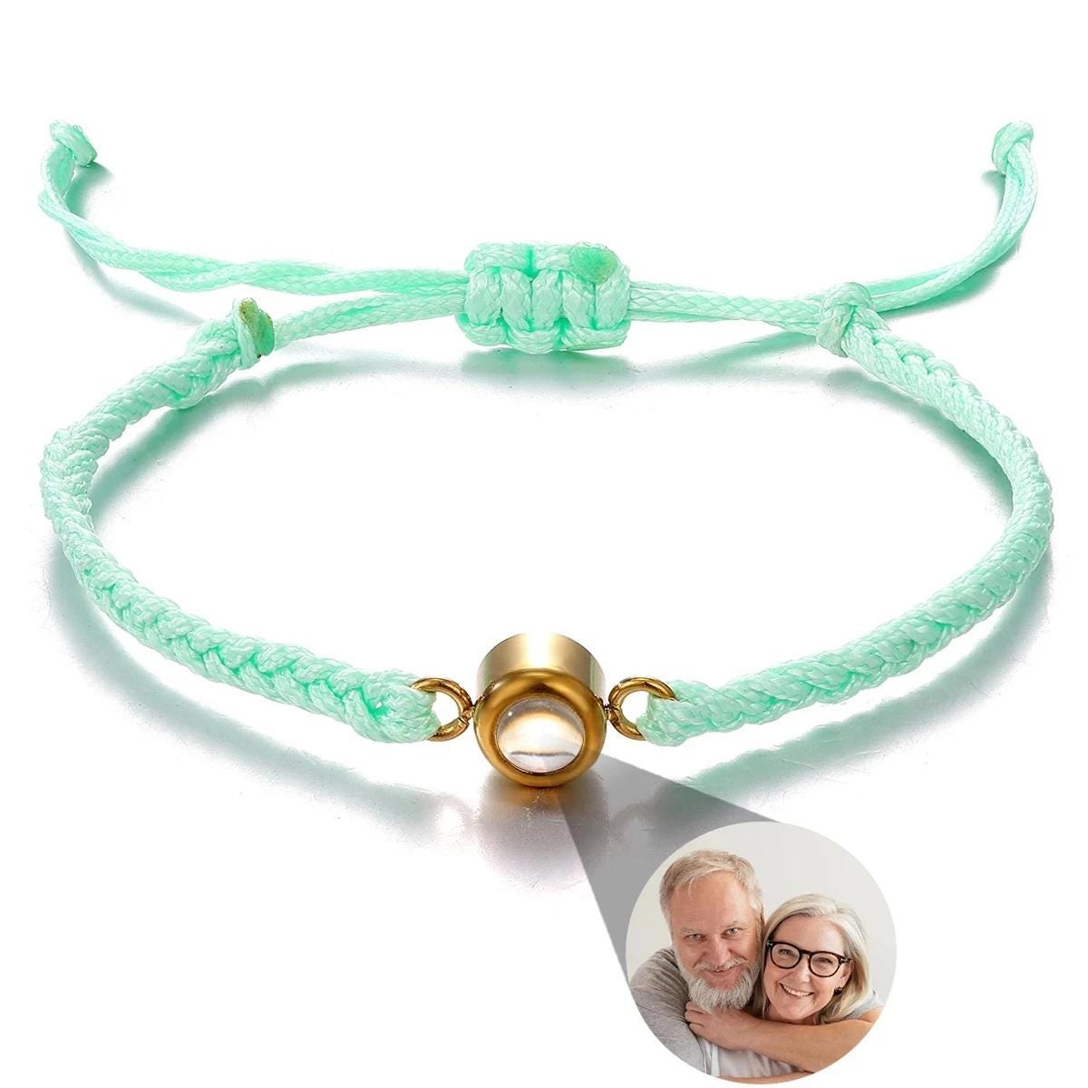 Custom Photo Projection Bracelet: Couples Matching Bracelets, Memorial Jewelry