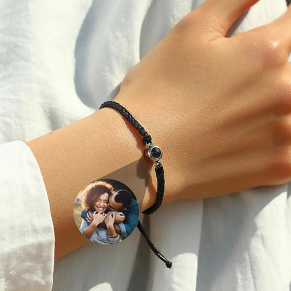 Custom Photo Projection Bracelet: Couples Matching Bracelets, Memorial Jewelry