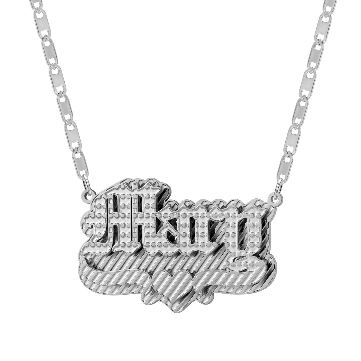 Double Plated Name Necklace: 18K Gold or Silver Figaro Chain