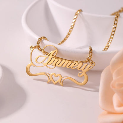Personalized Name Necklace: Stainless Steel Jewelry Gift, Heart Pendant