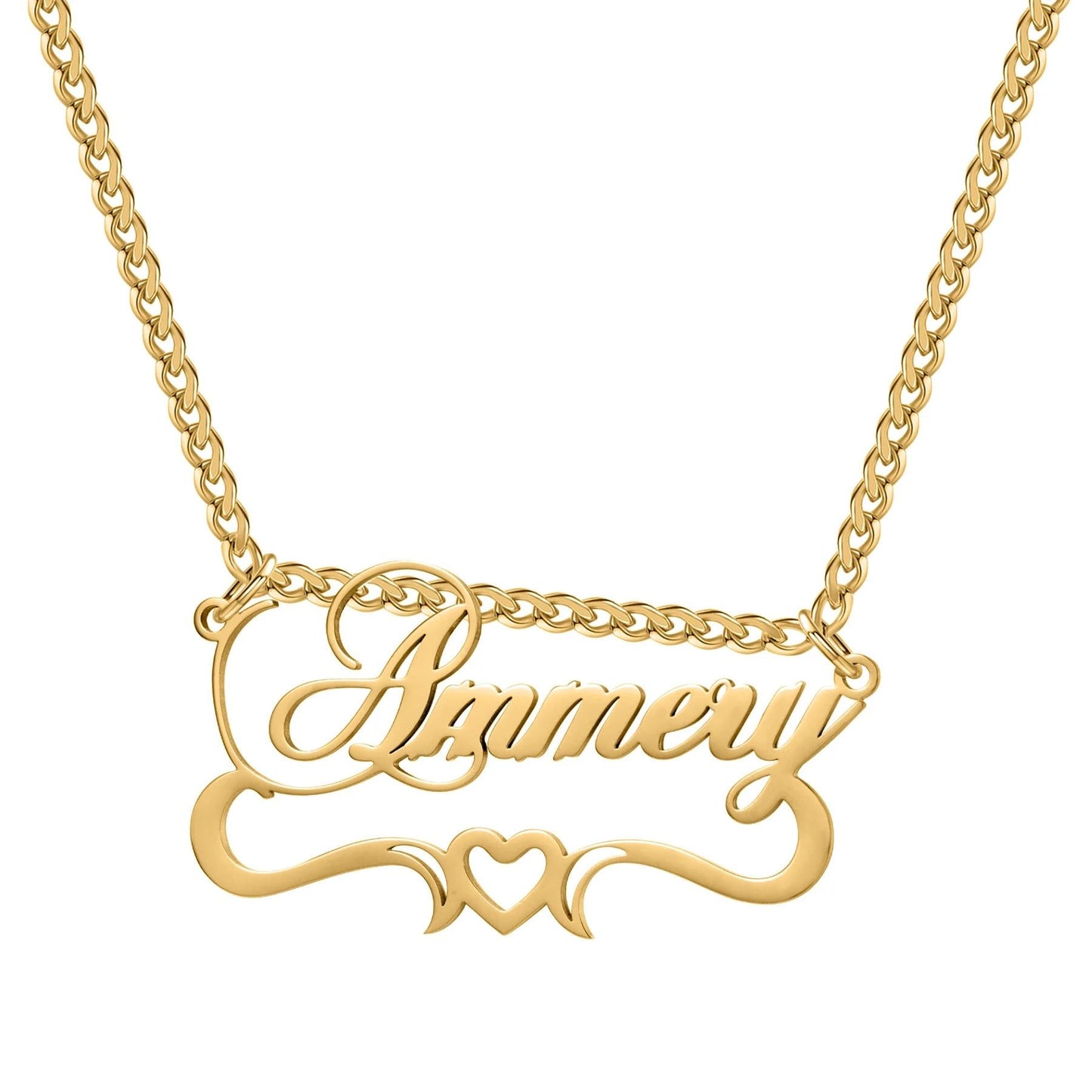 Personalized Name Necklace: Stainless Steel Jewelry Gift, Heart Pendant