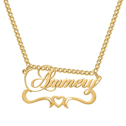 Personalized Name Necklace: Stainless Steel Jewelry Gift, Heart Pendant