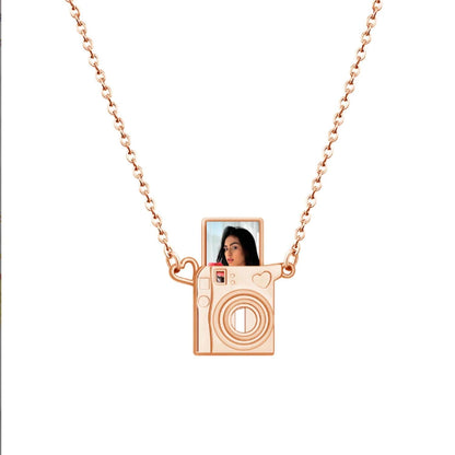Camera Photo Locket Necklace: Personalized Picture Pendant, Stainless Steel Jewelry Gift for Her