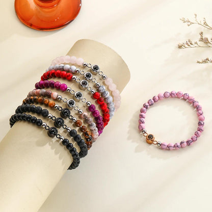 Photo Projection Bracelet: Natural Stones, Personalized Keepsake