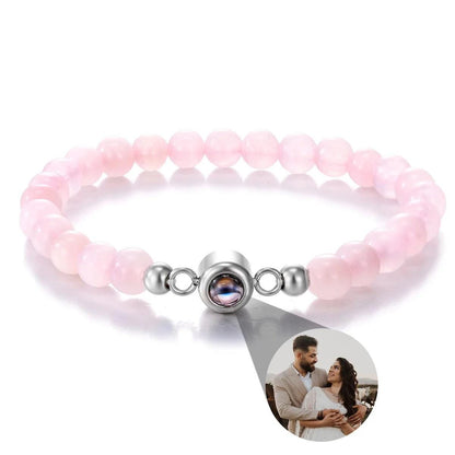 Photo Projection Bracelet: Natural Stones, Personalized Keepsake