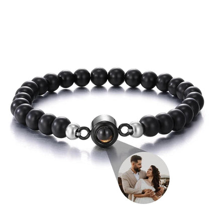 Photo Projection Bracelet: Natural Stones, Personalized Keepsake