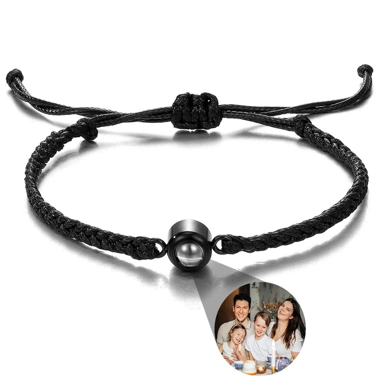 Custom Photo Projection Bracelet: Couples Matching Bracelets, Memorial Jewelry