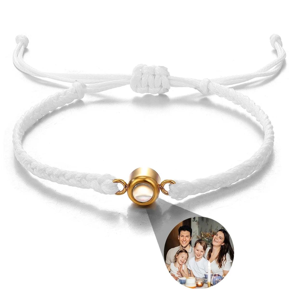 Custom Photo Projection Bracelet: Couples Matching Bracelets, Memorial Jewelry