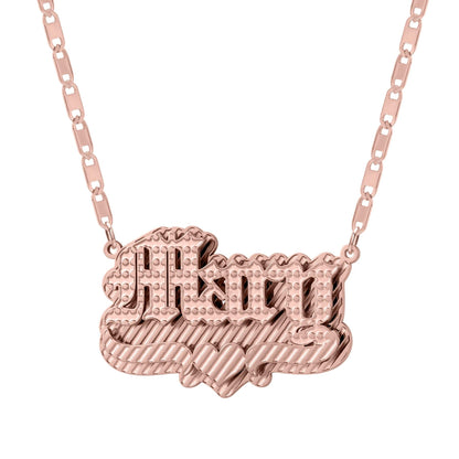 Double Plated Name Necklace: 18K Gold or Silver Figaro Chain