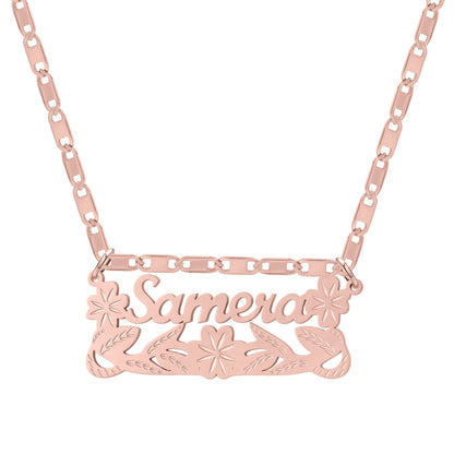 Custom Double Plated Name Necklace: Stainless Steel Figaro Chain