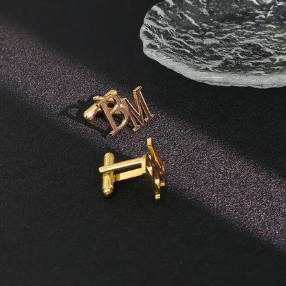 Bulk Custom Monogram Cufflinks, Personalized Groomsmen Gifts, Gold or Silver Initial Cuff Links