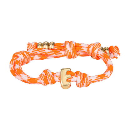 Personalized Bracelet: Bubble Letter Charm, 1-6 letters, Adjustable Rope Bracelet