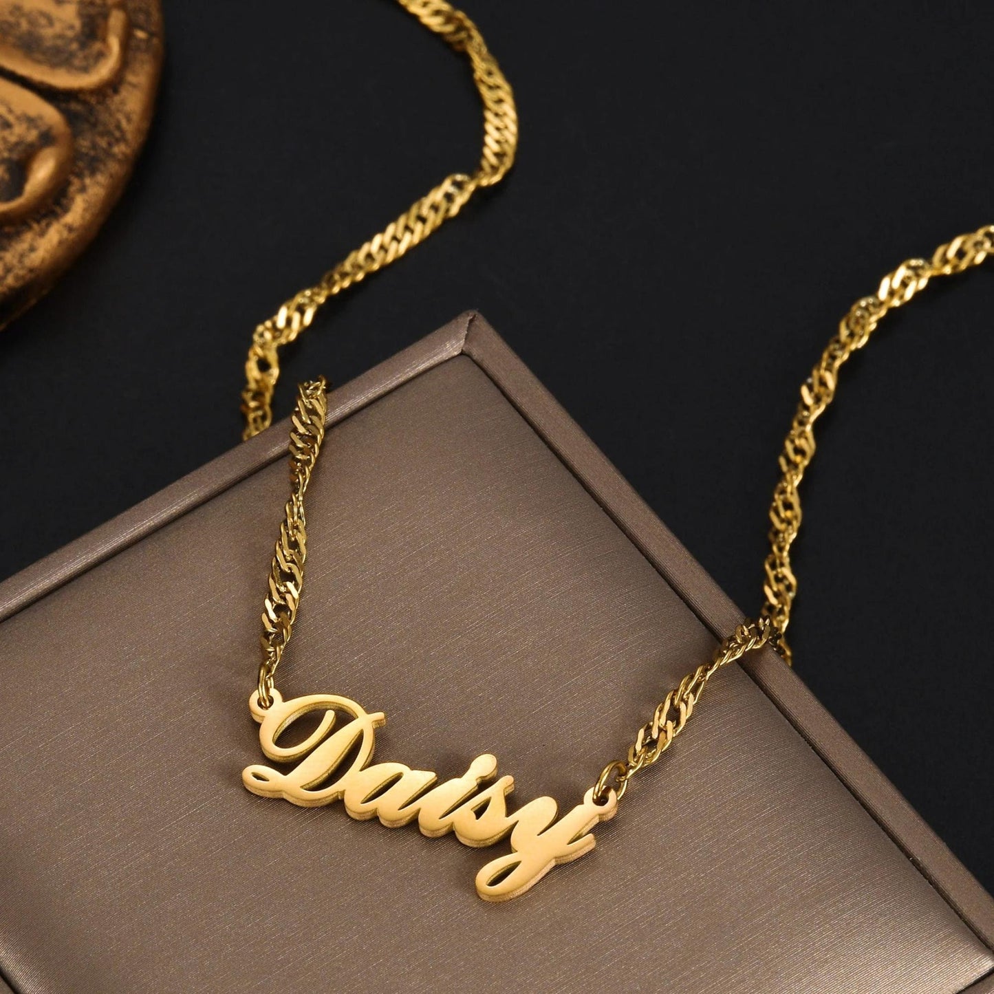 Nameplate Necklace: Personalized Necklace, 18K Gold Name Chain