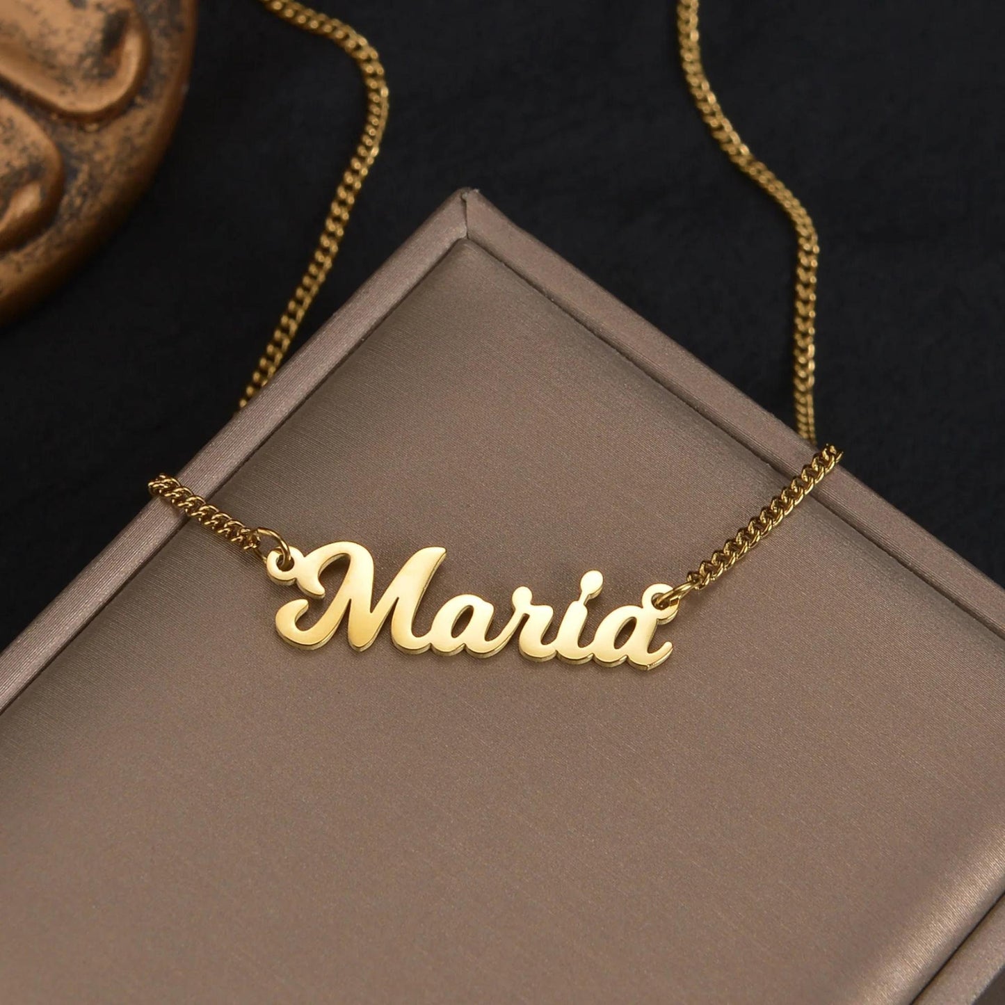 Perosonalized Nameplate Necklace: Dainty Carrie Necklace, Script Pendant