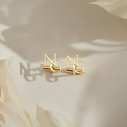 Custom Monogram Cufflinks: Gold or Silver Initial Cuff Links for Men Stainless Steel