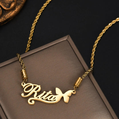 Perosonalized Nameplate Necklace: Dainty Carrie Necklace, Script Pendant