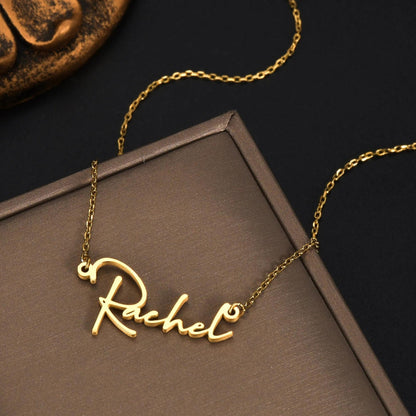 Nameplate Necklace: Personalized Necklace, 18K Gold Name Chain