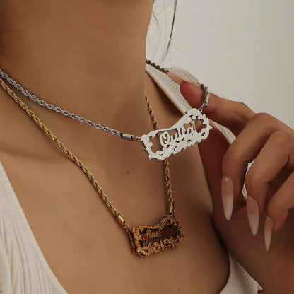 Double-Plated Name Necklace: Personalized Jewelry, Tarnish Free Waterproof