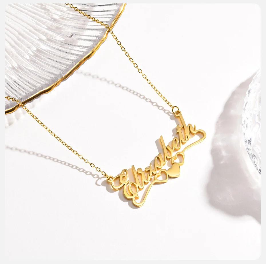 Custom Script Name Necklace with Heart: Meaningful Personalized Gift