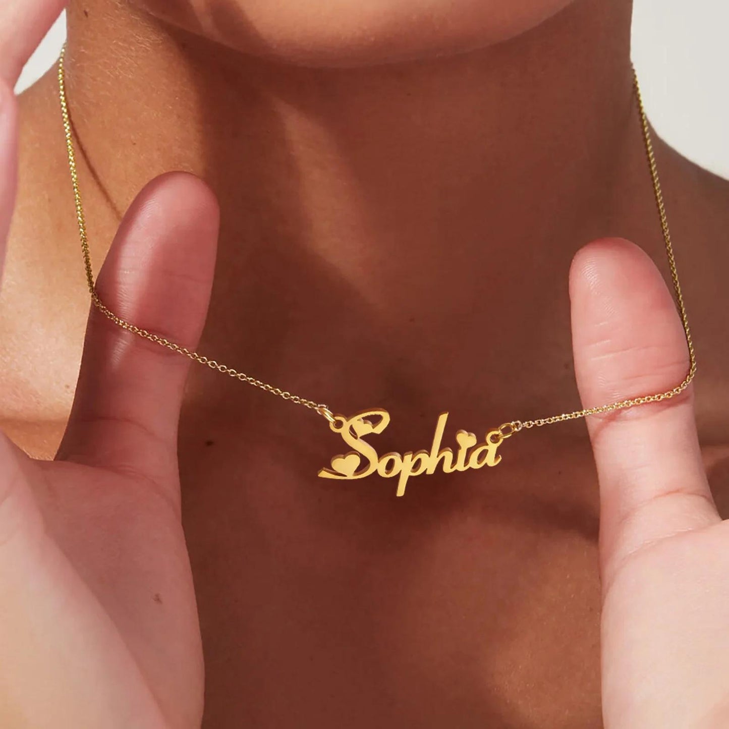 Personalized Crown Name Necklace: Custom Script Jewelry