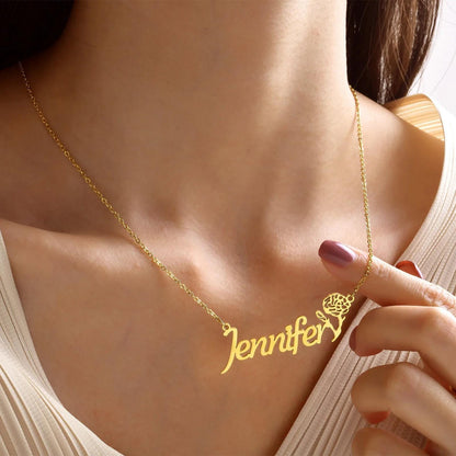 Personalized Name Necklace with Hearts: Romantic Custom Jewelry Gift