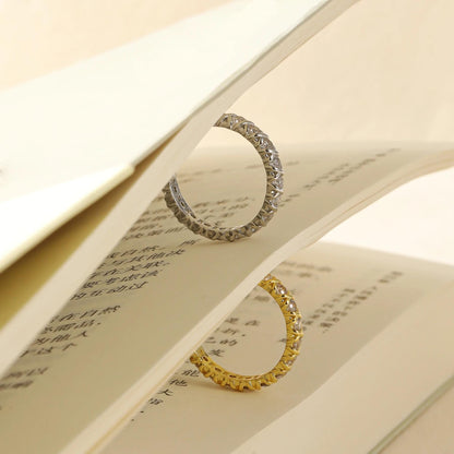 Gold Plated CZ Eternity Ring: Dazzling Crystal Fashion Jewelry for Her
