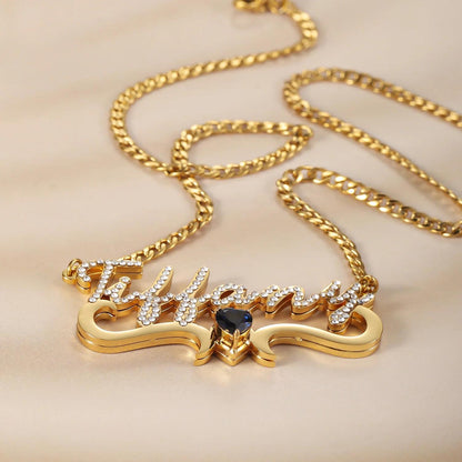 Birthstone Jewelry Necklace: Double Plated Custom Pendant