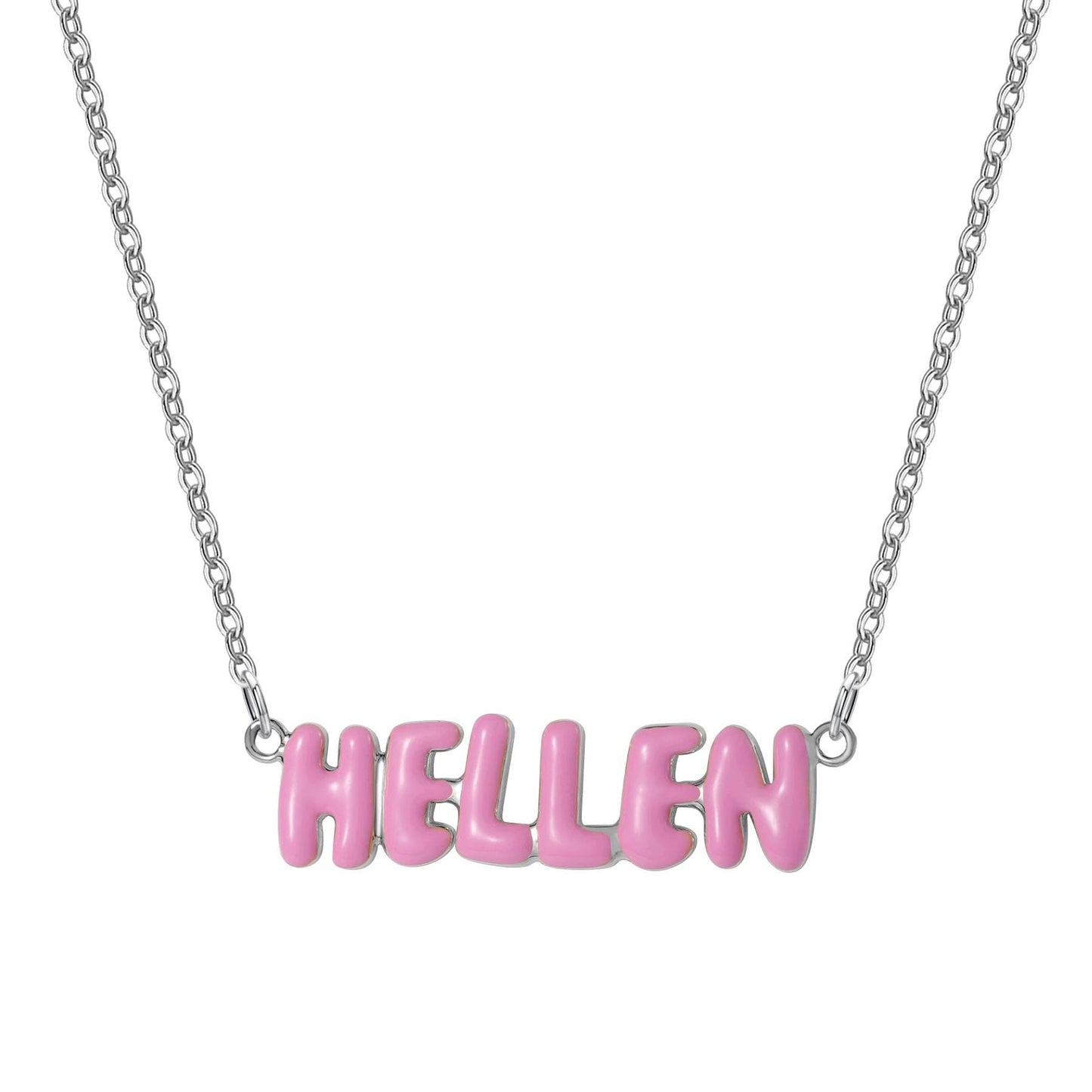 Pastel Bubble Name Necklace, Personalized Color Name Pendant