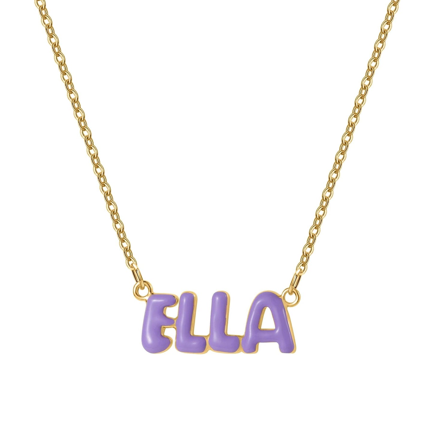 Pastel Bubble Name Necklace, Personalized Color Name Pendant