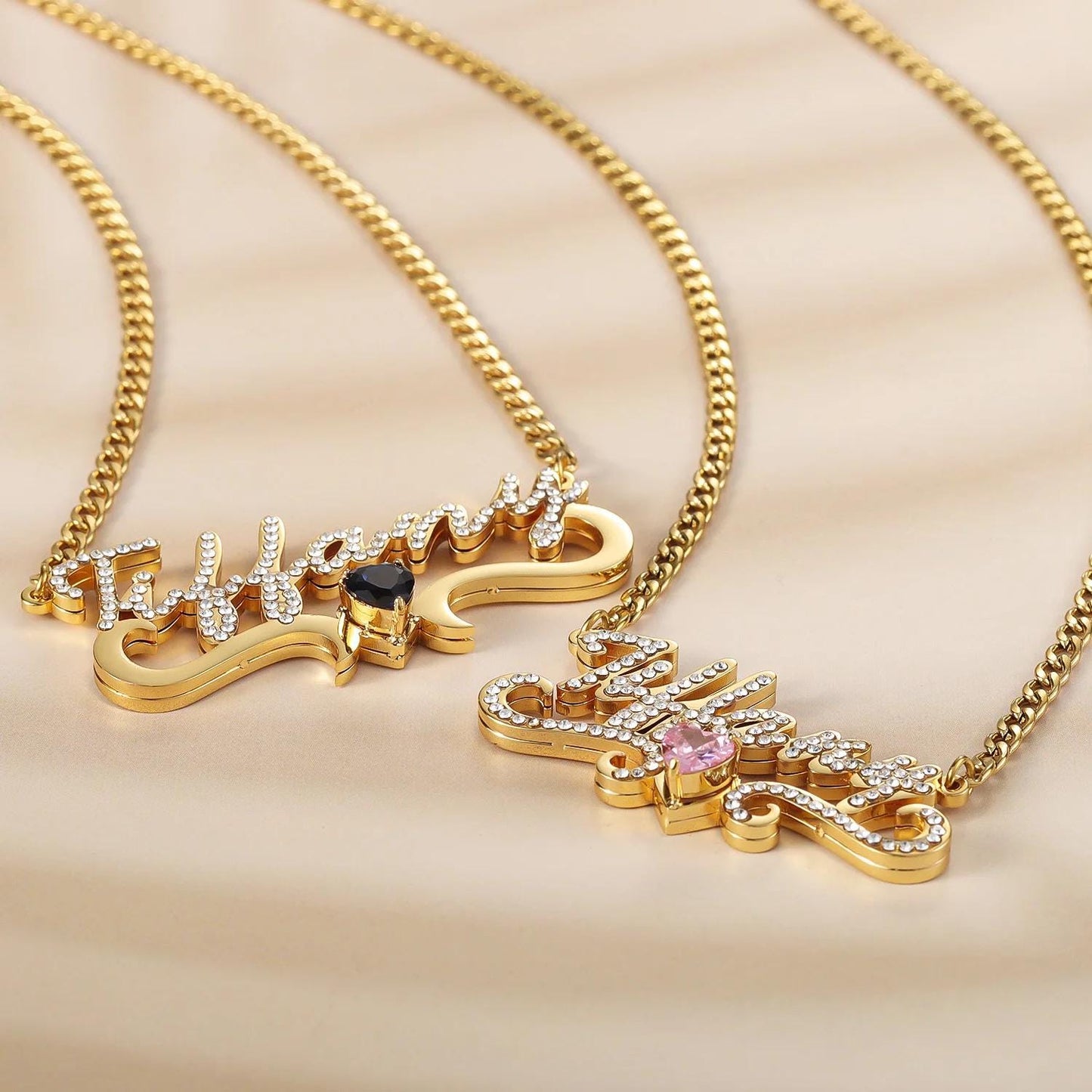 Birthstone Jewelry Necklace: Double Plated Custom Pendant
