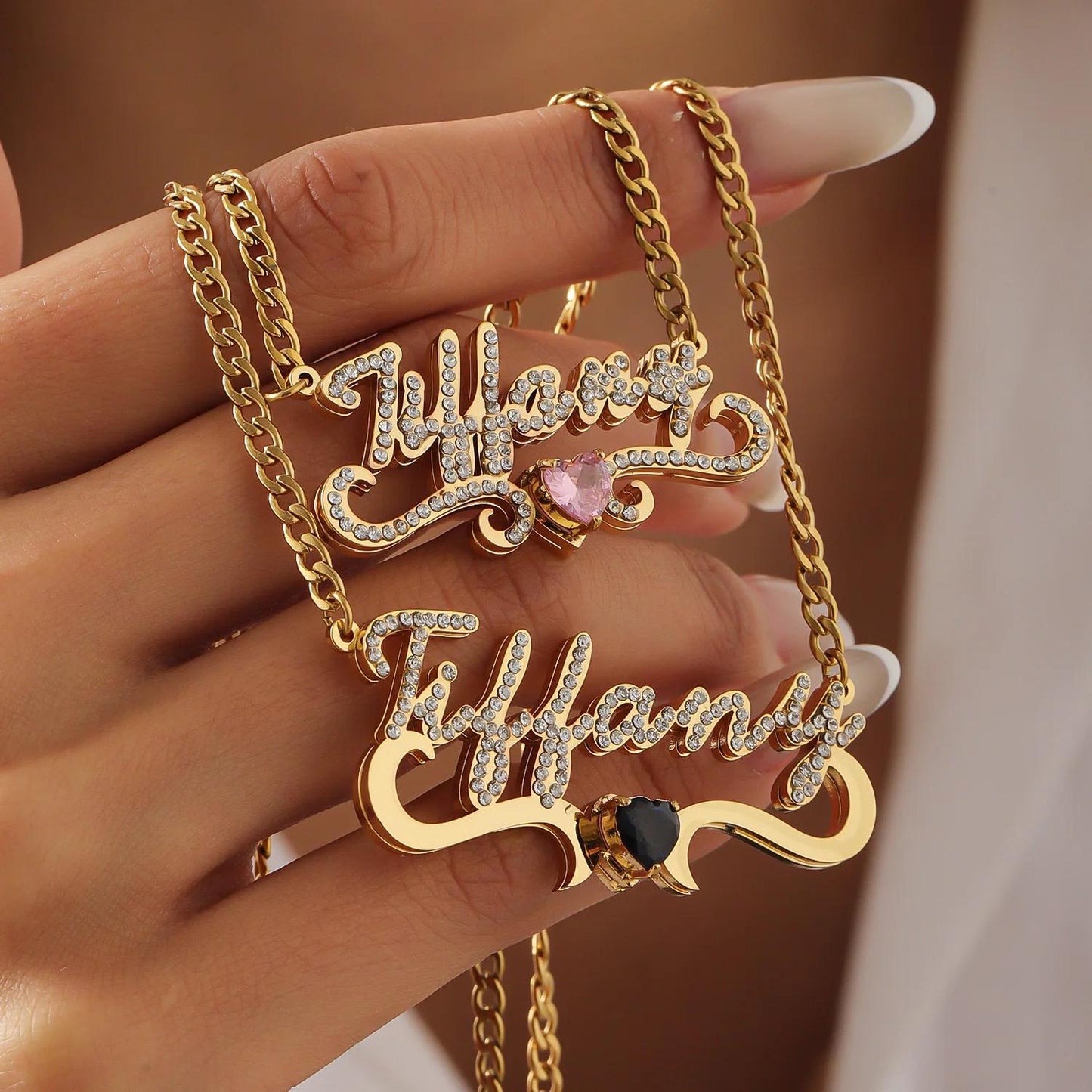 Birthstone Jewelry Necklace: Double Plated Custom Pendant