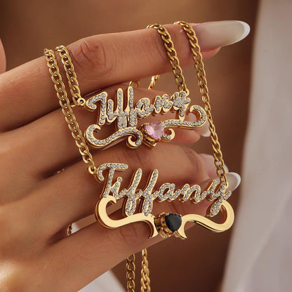 Birthstone Jewelry Necklace: Double Plated Custom Pendant