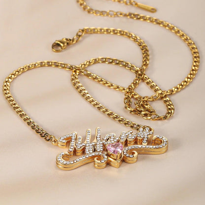 Birthstone Jewelry Necklace: Double Plated Custom Pendant