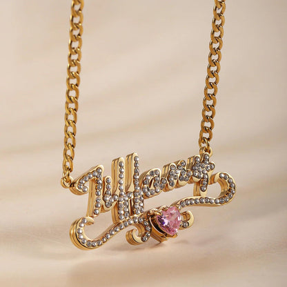Birthstone Jewelry Necklace: Double Plated Custom Pendant