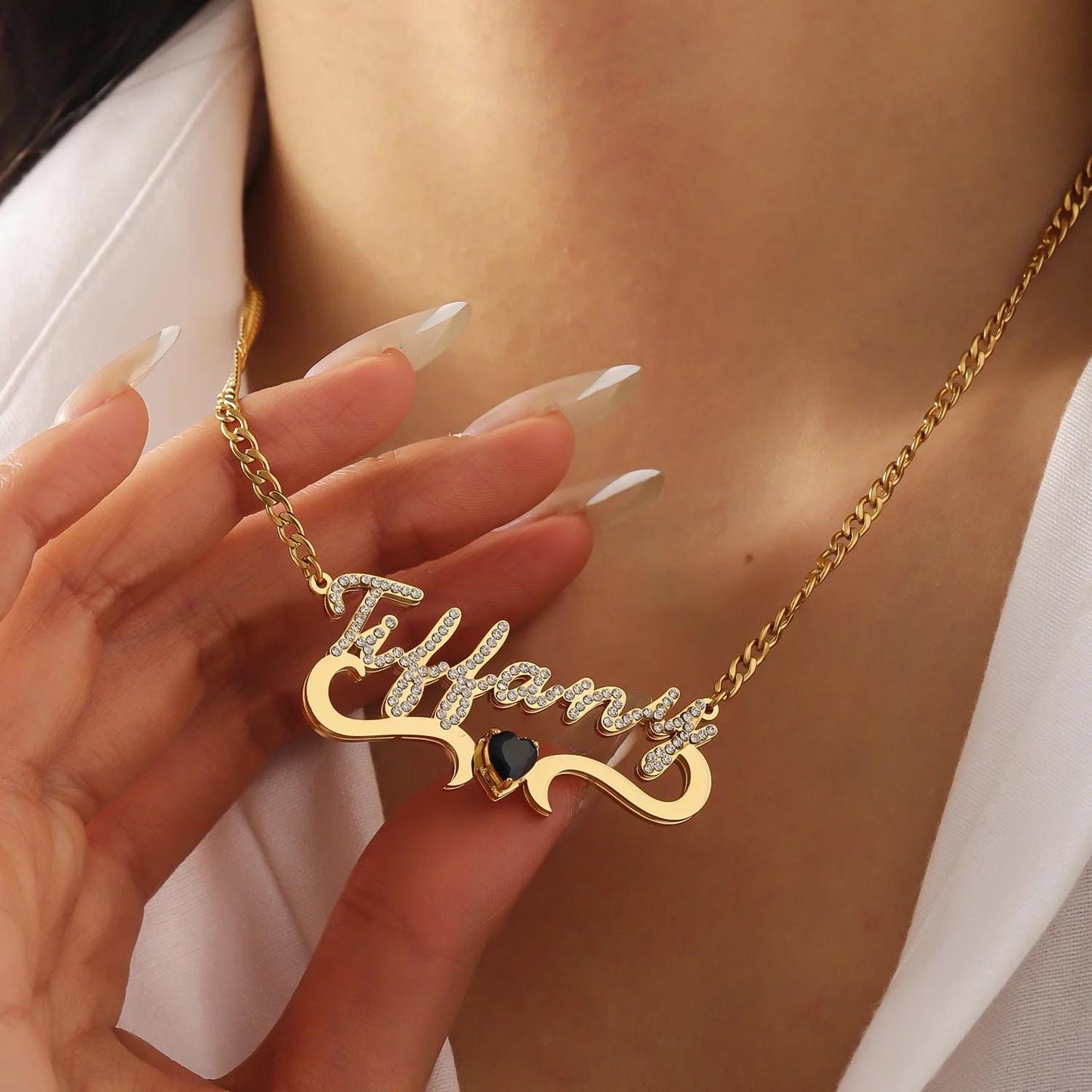 Birthstone Jewelry Necklace: Double Plated Custom Pendant