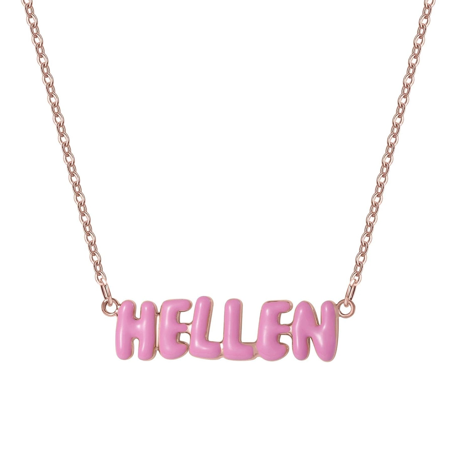Pastel Bubble Name Necklace, Personalized Color Name Pendant