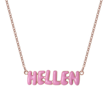 Pastel Bubble Name Necklace, Personalized Color Name Pendant