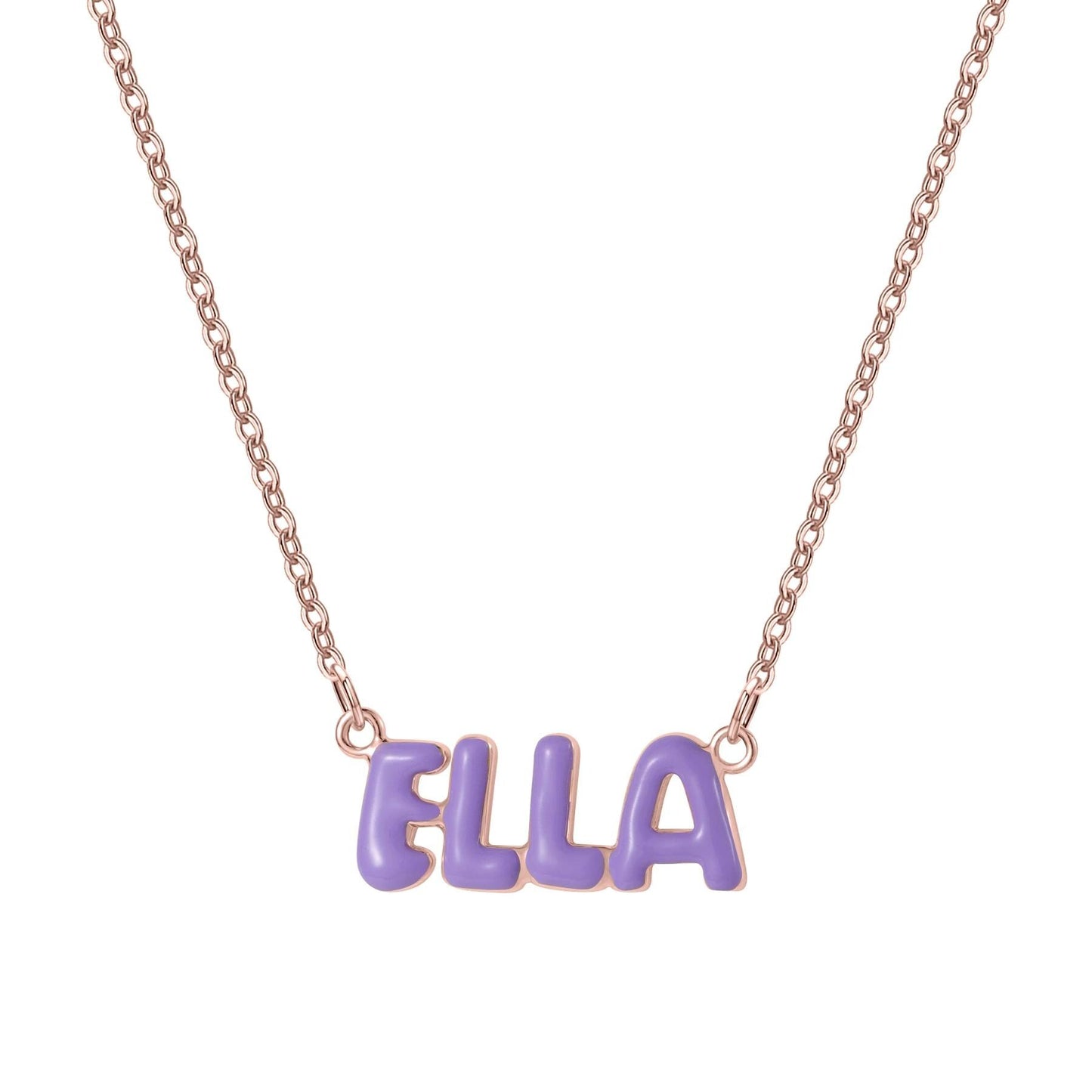 Pastel Bubble Name Necklace, Personalized Color Name Pendant