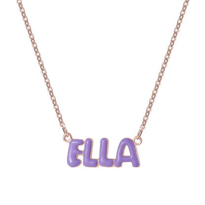 Pastel Bubble Name Necklace, Personalized Color Name Pendant